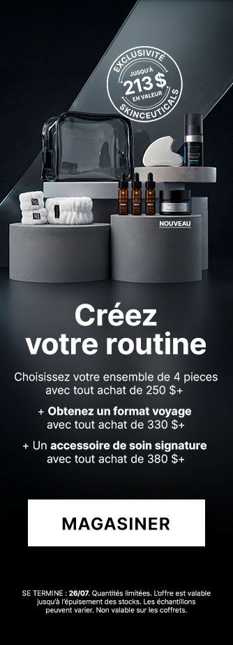 Ensemble de 4 pieces avec tout achat de 250 $+ et Obtenez un format voyage avec tout achat de 330 $+ et Un accessoire de soin signature avec tout achat de 380 $+