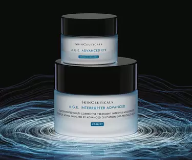 Two jars of SkinCeuticals A.G.E. skincare products.