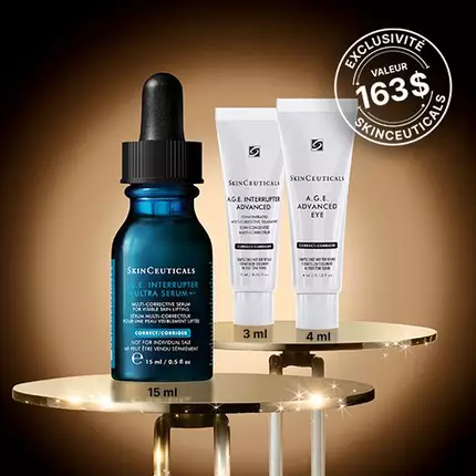 Recevez un produit de 15 ml et 2 echantillons de luxe de la gamme A.G.E. avec tout achat de 350$+. Se termine 25/10
