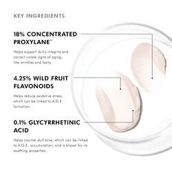 18% Proxylane, 4.25% Flavonoids, .1% Glycyrrhetinic acid