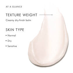 Creamy, dry-finish balm, for normal, dry and sensitive skin