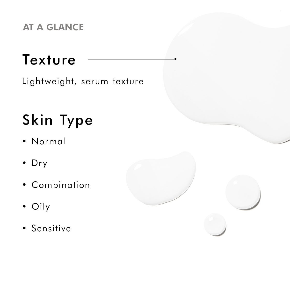 Lightweight serum texture, for all skin types