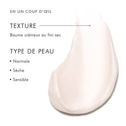 Creamy, dry-finish balm, for normal, dry and sensitive skin