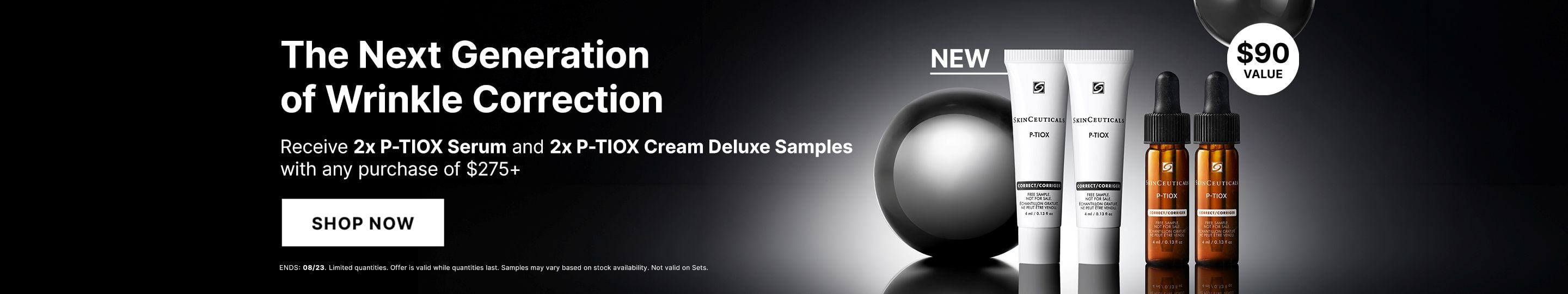 2x P-TIOX Serum and 2x P-TIOX Cream Samples with any purchase of $275+. Ends 23/08
