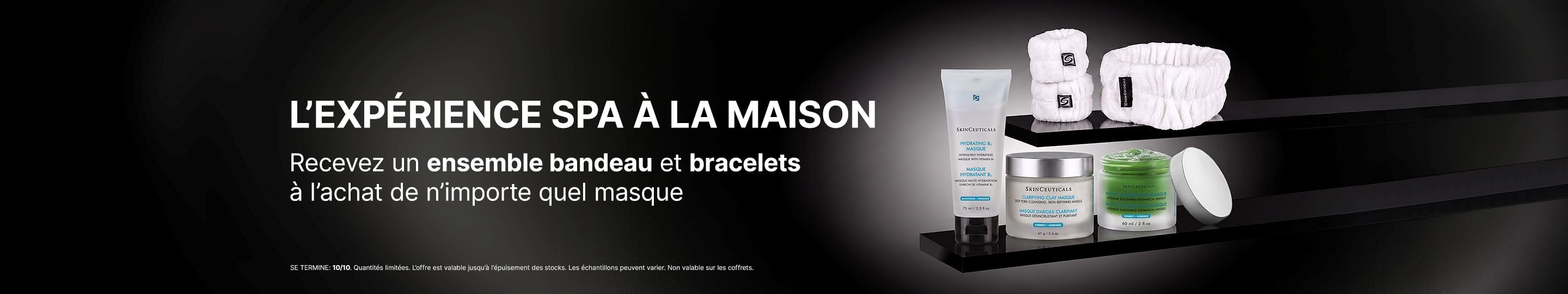 Ensemble bandeau et bracelets à l'achat de n'importe quel masque. Se termine 10/10