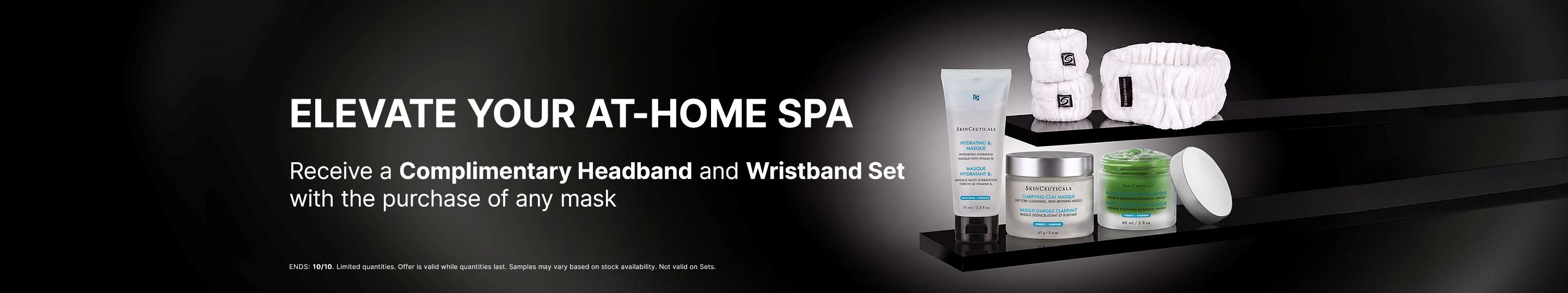 Complimentary Headband and Wristband Set with the purchase of any mask. Ends 10/10.